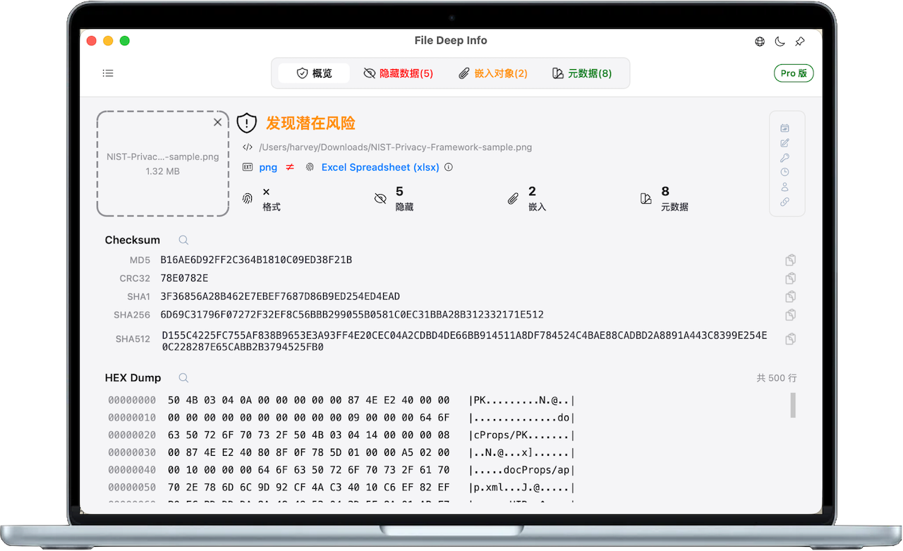 File Deep Info App Screenshot