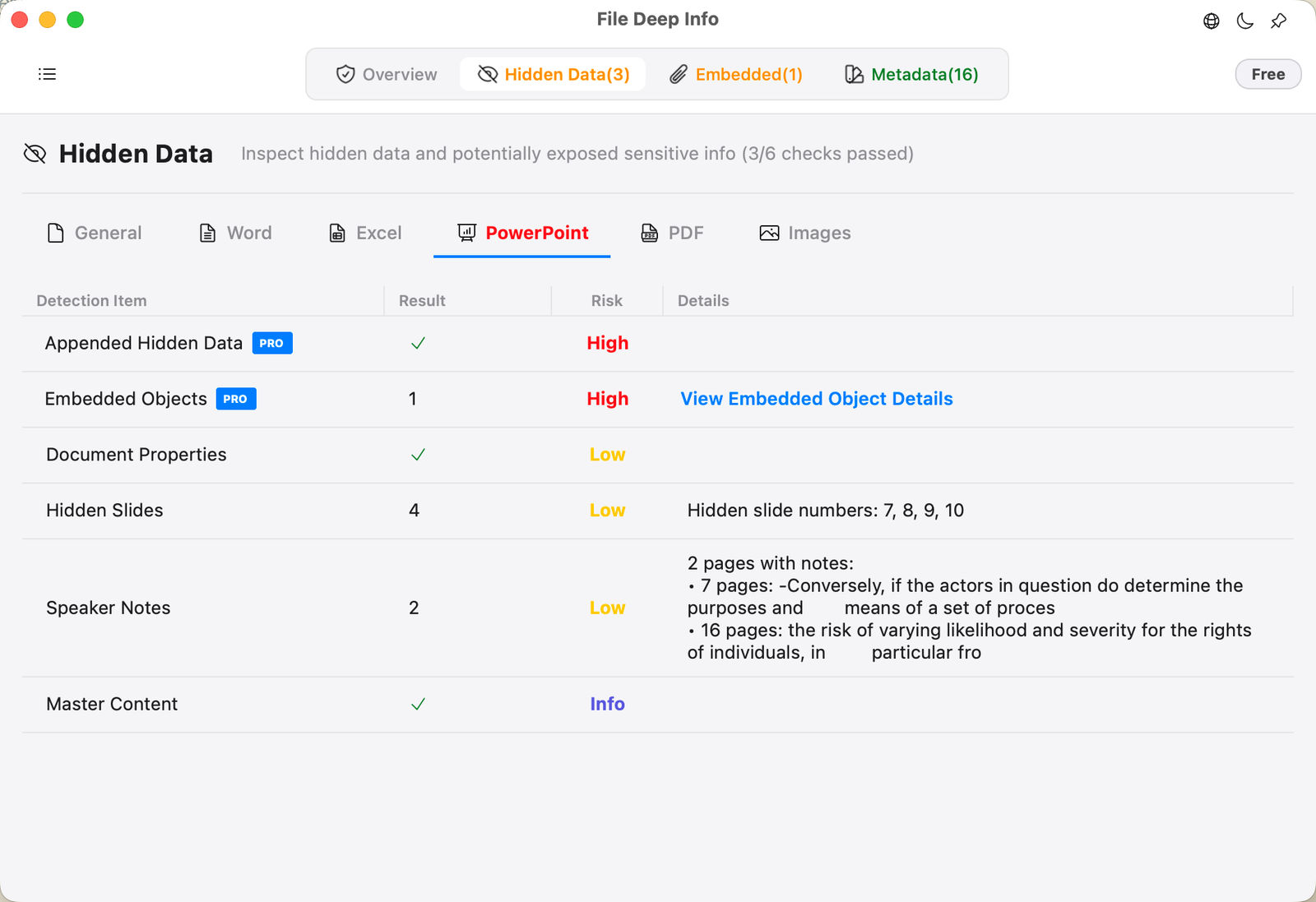 Hidden Data Discovery