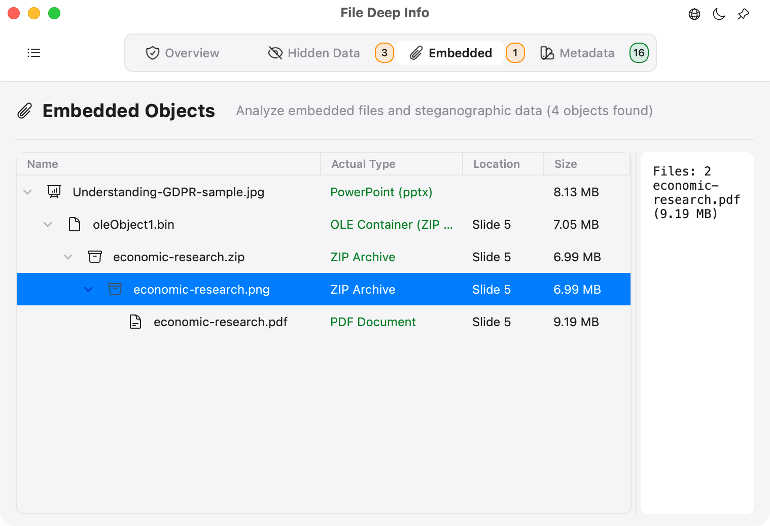 Attachment & embedded object extraction